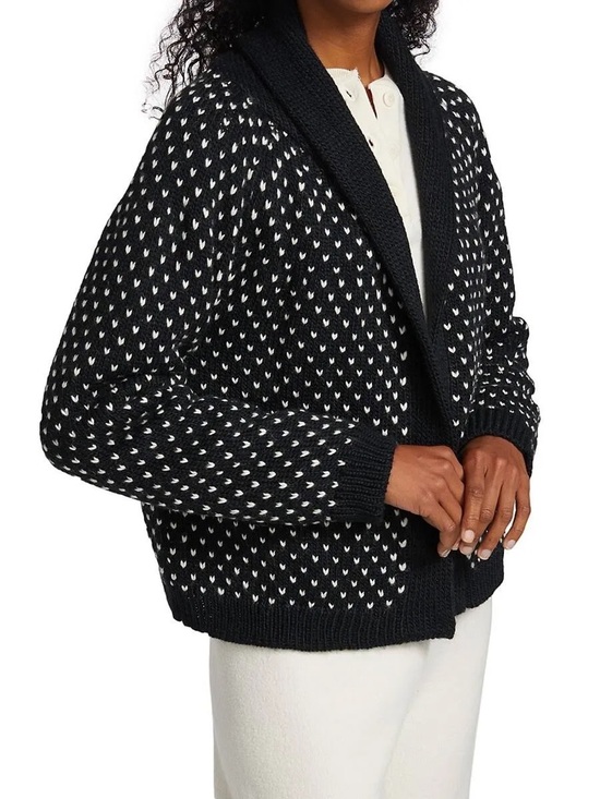 THE GREAT. The Tiny Hearts Lodge Wool and Alpaca Blend Cardigan - Picture 14 of 14